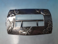 Shiebler Hand Hammered & Applied Sterling Silver Belt Buckle #1458 3"x2" (#6152)