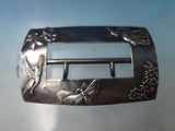 Shiebler Hand Hammered & Applied Sterling Silver Belt Buckle #1458 3"x2" (#6152)