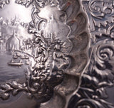 Dutch Sterling Silver Candy Dish w/ Harbor Scene Boats Windmill Ball Feet #6883