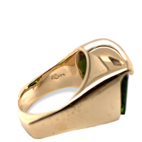 14k Yellow Gold Modern Custom Green Genuine Natural Tourmaline Ring 6 (#J7315)