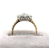 14k Gold and Platinum Mine Cut 1 Carat TW Genuine Natural Diamond Ring (#J5448)
