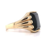 10k Yellow Gold Men's Black Genuine Natural Onyx Ring Jewelry (#J5733)