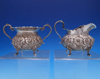 Repousse by AG Schultz and Co Sterling Silver Sugar and Creamer Set 2pc #7689