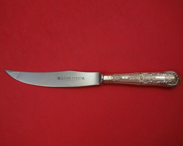 Queens by William Turner English Sterling Silver Steak Knife 8 1/2" Antique