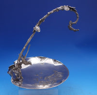 Silverplate Grape Stand Engraved Bees Butterflies Flowers 3-D Bird #9558 (#7271)