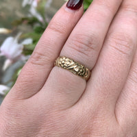 14k Yellow Gold Daisy Flower Eternity Wedding Band Size 7.25 Jewelry (#J6283)