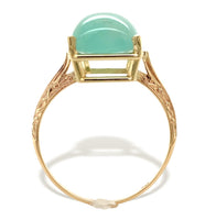 10k Yellow Gold 6.95 Carat Genuine Natural Aquaprase Ring Size 8.75 (#J7213)