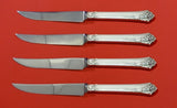 Damask Rose by Oneida Sterling Silver Steak Knife Set 4pc HHWS  Custom 8 1/2"