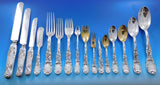 Chrysanthemum Tiffany Sterling Silver Flatware Set Service 255 pcs Fitted Chest