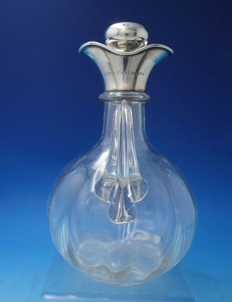 English Sterling Silver and Crystal Vinaigrette Bottle 8 1/4" x 5 1/2" (#5954)