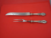 Rose Point by Wallace Sterling  Roast Carving 2-pc Set large knife 13 3/4"