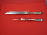 Rose Point by Wallace Sterling  Roast Carving 2-pc Set large knife 13 3/4"