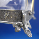 Rogers Silverplate Box 3pc for Sardines w/3D Lion Finial and Sardine Tong #7274