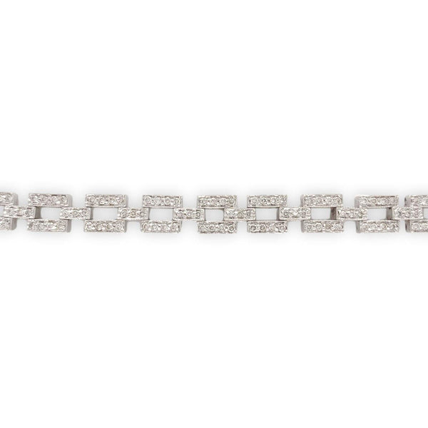 14k White Gold 2.20 Carat TW Genuine Natural Diamond Tennis Bracelet (#J7038)