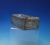 Danish .833 Silver Box with Repoussed Street and Pastoral Scenes (#5375)
