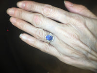 18k Gold 4.34cts Genuine Natural Ceylon Sapphire and Diamond Ring (#J3398)