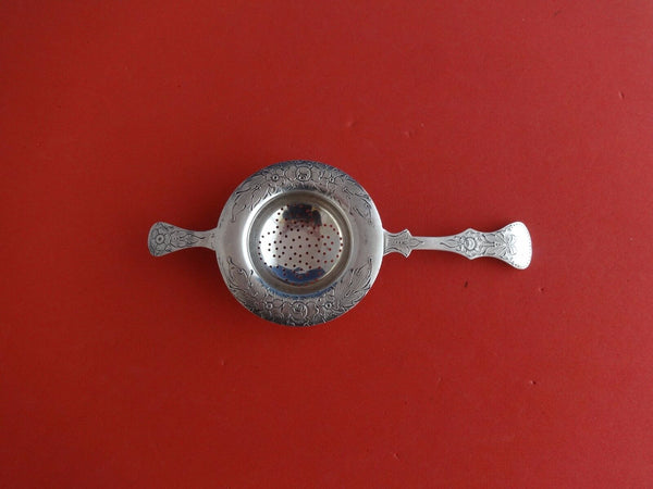 Rose by Th. Olsens Norwegian Sterling Silver Tea Strainer Fancy Chased 6 3/4"