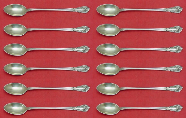 Chateau Rose by Alvin Sterling Silver Iced Tea Spoon Set 12 pieces 7 1/2"