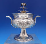 Austrian .813 Silver Sugar Bowl w/ 3-D Leaf and Flower 3 Level Finial (#8442)