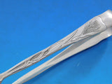 Lap Over Edge Acid Etched by Tiffany Sterling Ice Tong Shell Leaves Flowers 6"