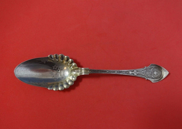 Angelo by Wood and Hughes Sterling Silver Berry Spoon Bright-Cut 9"