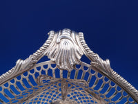 English Georgian Sterling Silver Basket with Swing Handle Pierced Ribbon (#8388)