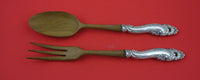 Decor by Gorham Sterling Silver Salad Serving Set HH w/ wood 11"