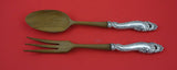 Decor by Gorham Sterling Silver Salad Serving Set HH w/ wood 11"