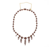 Genuine Natural Bohemian Garnet Necklace with Seven Drops 15" Long (#J6478)