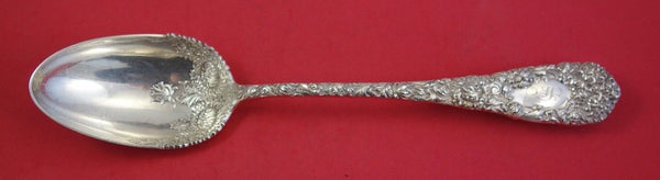 Chrysanthemum by Durgin Sterling Silver Stuffing Spoon w/ button 11 1/2"