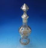 Alvin Glass Decanter with Sterling Silver Overlay Grapes Leaves c.1900 (#5351)