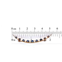 14k Yellow Gold Montana Sapphire and Pearl Large Crescent Pin (#J5470)