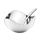 Bloom by Georg Jensen Stainless Steel Salt Cellar with Spoon - Vtg NOS