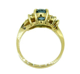14k Gold 1.35 Carat Blue Genuine Natural Sapphire and Diamond Ring (#J403)