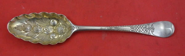 English Georgian Sterling Silver Berry Spoon london GW 1739 8 1/8"