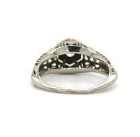 18k White Gold Filigree Ring with .08ct Genuine Natural Diamond (#J6307)
