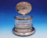 Victorian Silverplate & Cut Glass Biscuit Jar 3-D Sphinx Silber Fleming (#9218)