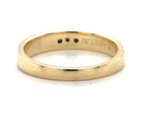14k Yellow Gold Wedding Band Ring with Three Genuine Natural Diamonds (#J7288)