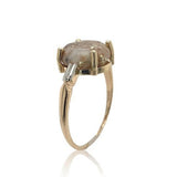 14k Gold Ring w/ Sierra Nevada CA 4.2ct Genuine Natural Gold Vein Quartz (#6991)