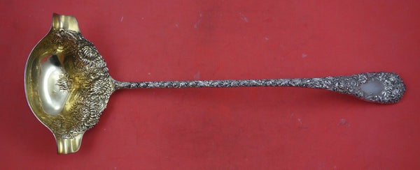Chrysanthemum by Durgin Sterling Silver Punch Ladle GW  double spout 15 1/4"
