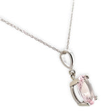14k Gold Necklace with 1.87ct Genuine Natural Morganite Pendant (#J3760)