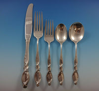 Silver Swirl by Wallace Sterling Silver Flatware Set 6 Service 30 Pieces