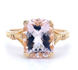 10k Yellow Gold 2.57ct Genuine Natural Morganite Ring Size 6.25 Jewelry (#J4974)