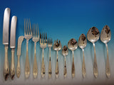 Buckingham Narrow by Shreve Sterling Silver Massive Flatware Set Service F mono