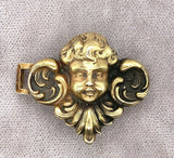 Art Nouveau Sterling Vermeil Cherub Angel Buckle (#J5432)