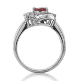 Platinum 1.62 Carat Genuine Natural Ruby Ring with .98cttw of Diamonds (#J6909)