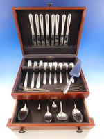 Silver Flutes by Towle Sterling Silver Flatware Set for 8 Service 47 pcs Dinner