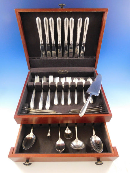 Silver Flutes by Towle Sterling Silver Flatware Set for 8 Service 47 pcs Dinner