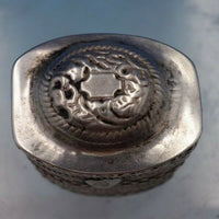 Dutch .833 Silver Box with Band of Stamped Design 1 5/8" x 1 3/8" (#6693)