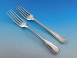 Perles German 800 Silver Flatware Set Service 65 pieces with Carrs Knives Beaded